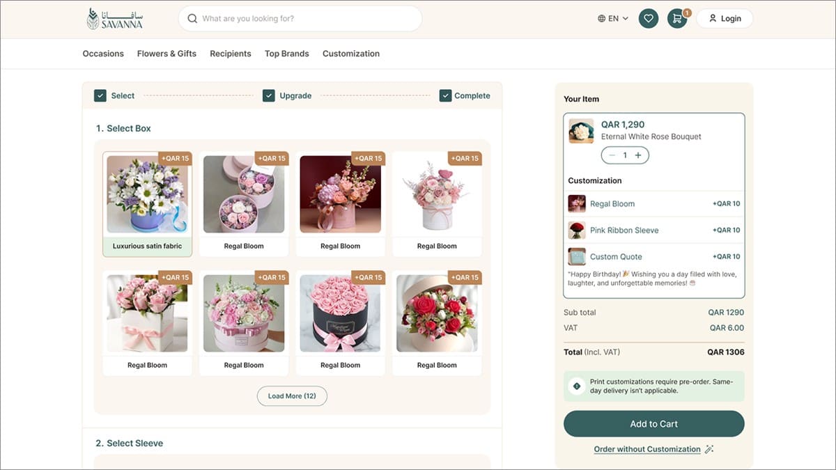 Product customization options