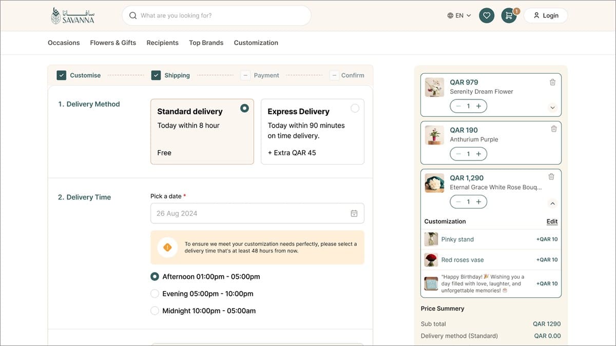 Delivery slots