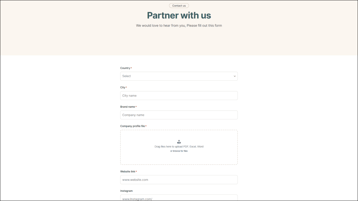 Partner with us section