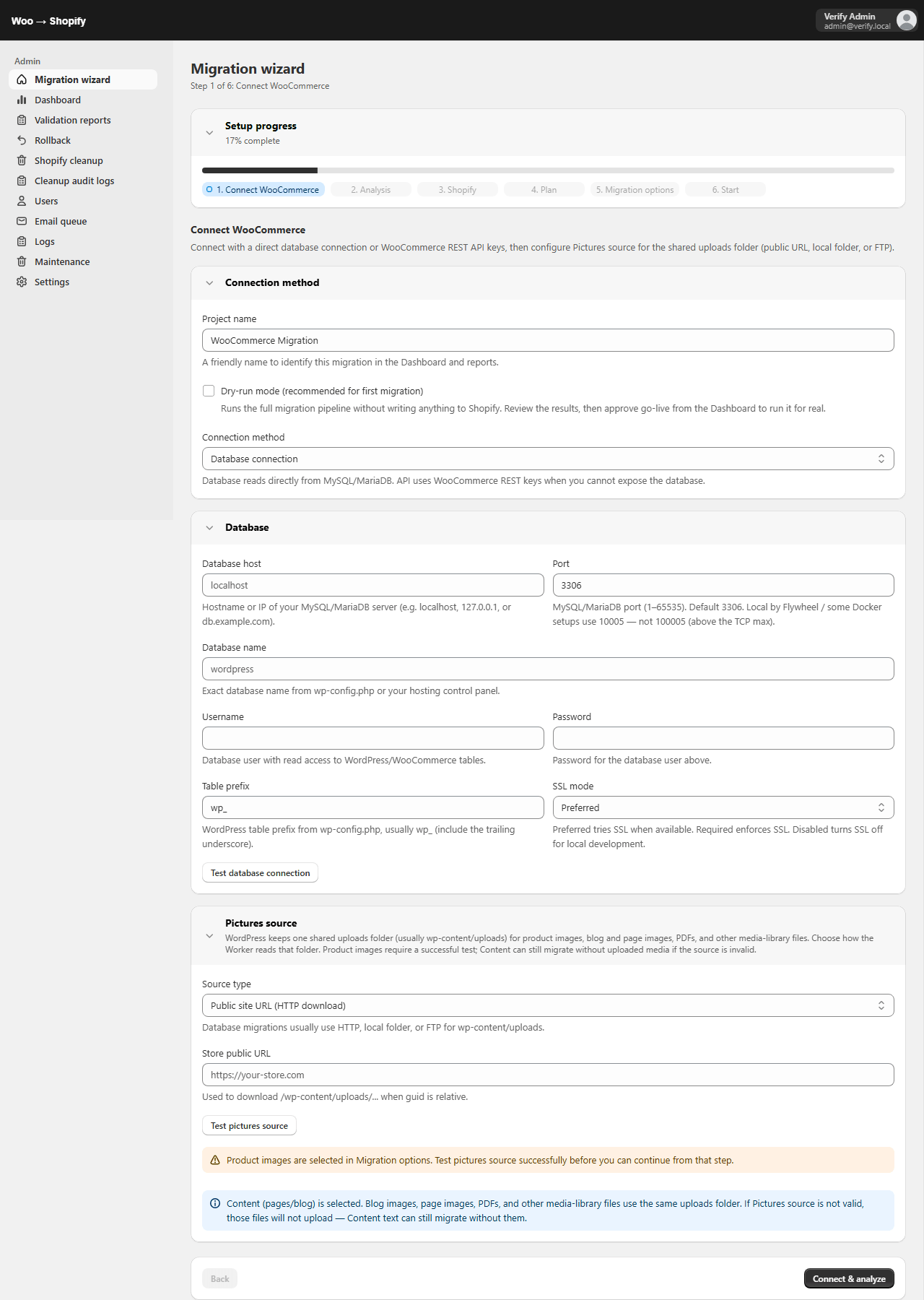 Connect WooCommerce wizard step with Connection method