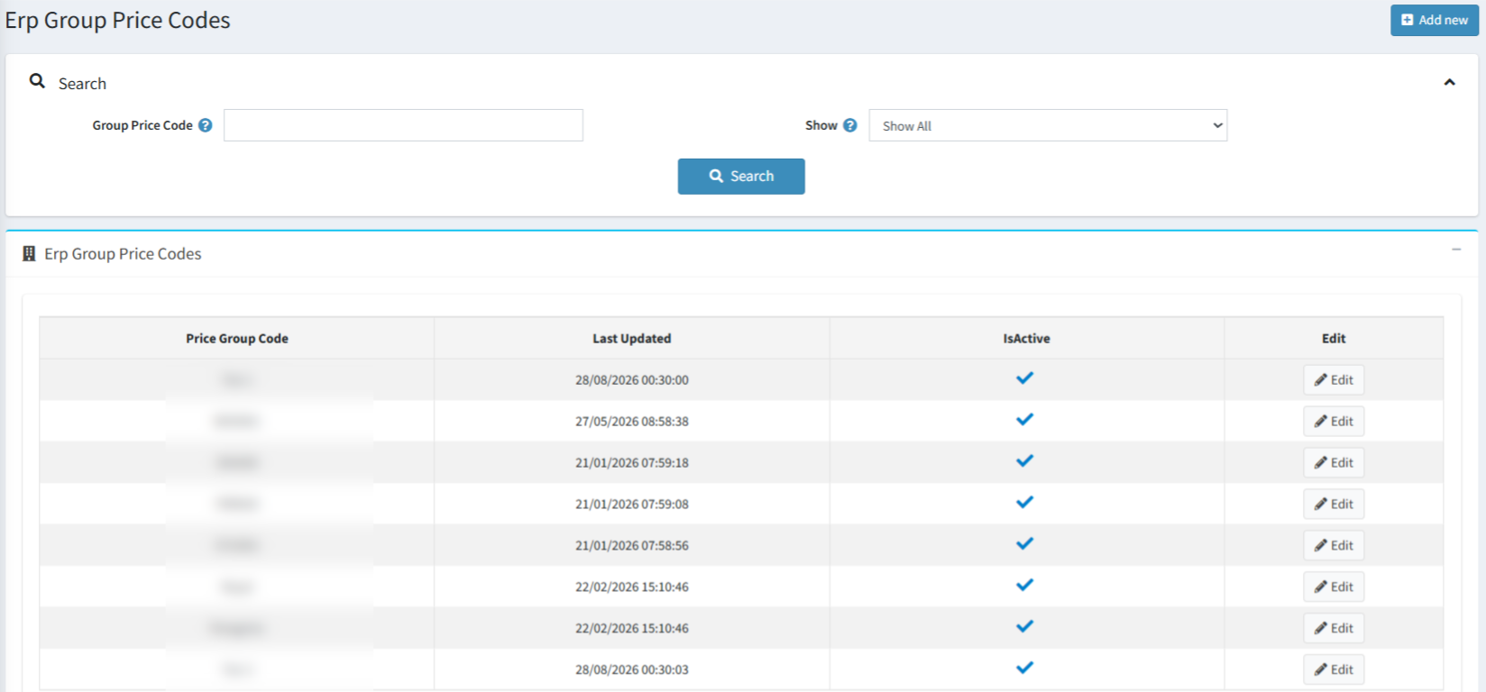 Admin ERP group price codes kept in sync with Sage Evolution Admin ERP group price codes kept in sync with Sage Evolution