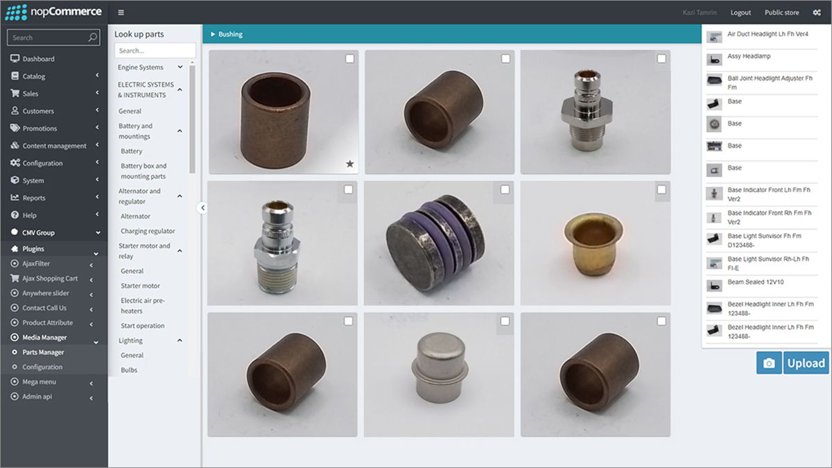 Admin view of the Media Manager Plugin