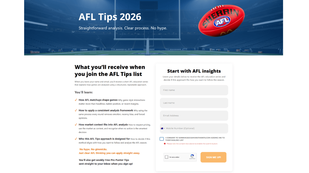 AFL Tips - Dynamic Landing page AFL Tips - Dynamic Landing page