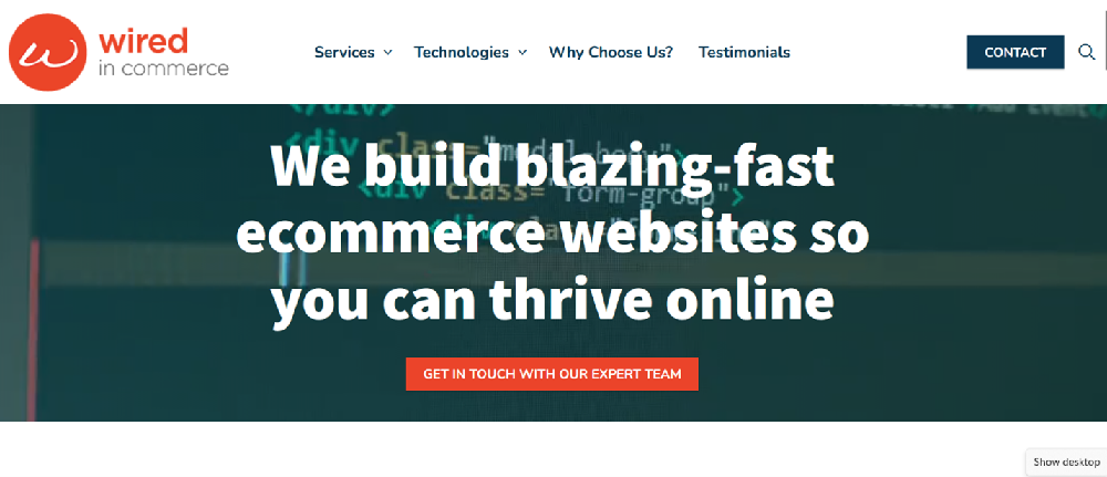 Wired In Commerce website banner
